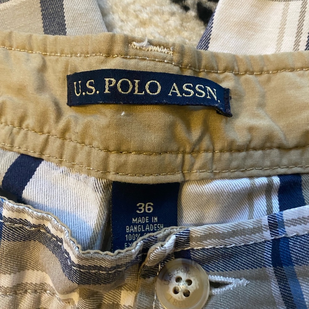 🔥3 for $10🔥 Men’s U.S. Polo Assn. Plaid Cargo Shorts Size 36 - Picture 3 of 3